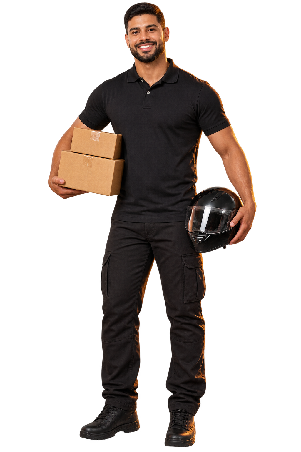 Motoboy de entregas expressas com encomendas